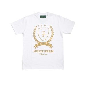 White Crew-neck Faret Crested T-shirt